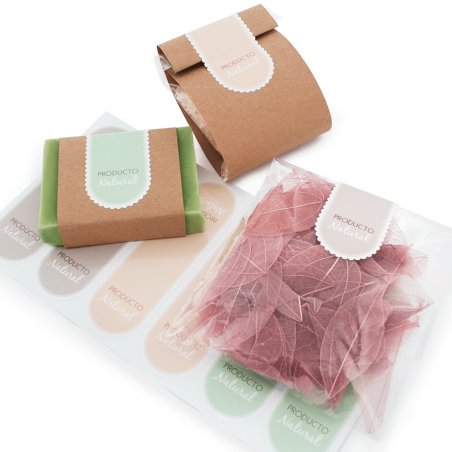 En Gran Velada puedes comprar pegatinas para packaging, como este modelo Producto natural. Amplio catálogo de pegatinas. Enví­os