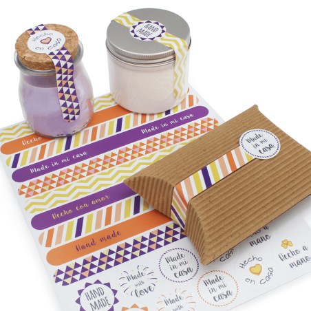 En Gran Velada puedes comprar pegatinas para packaging, como este modelo estilo washi-tape. Amplio catálogo de pegatinas. Envíos