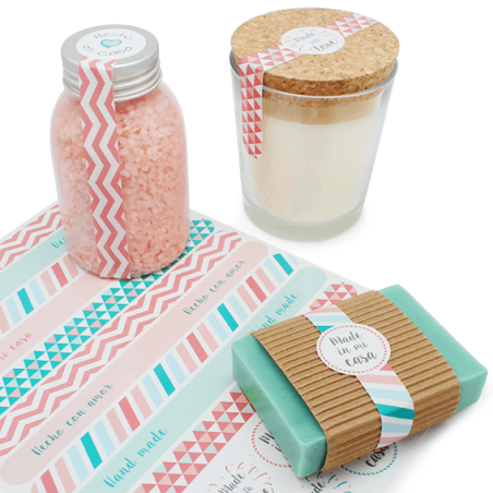 En Gran Velada puedes comprar pegatinas para packaging, como este modelo estilo washi-tape. Amplio catálogo de pegatinas. Envíos