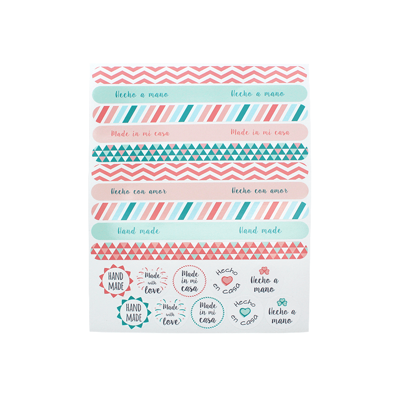 En Gran Velada puedes comprar pegatinas para packaging, como este modelo estilo washi-tape. Amplio catálogo de pegatinas. Envíos