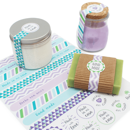 En Gran Velada puedes comprar pegatinas para packaging, como este modelo estilo washi-tape. Amplio catálogo de pegatinas. Envíos