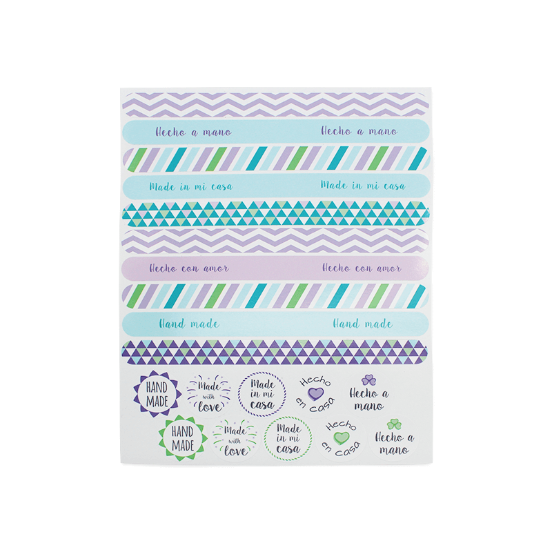 En Gran Velada puedes comprar pegatinas para packaging, como este modelo estilo washi-tape. Amplio catálogo de pegatinas. Envíos