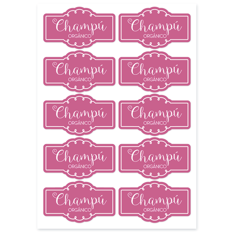 En Gran Velada puedes comprar pegatinas para etiquetar los champús que hagas en casa. Disponibles en varios colores. Amplio cata