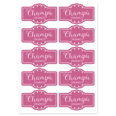 En Gran Velada puedes comprar pegatinas para etiquetar los champús que hagas en casa. Disponibles en varios colores. Amplio cata