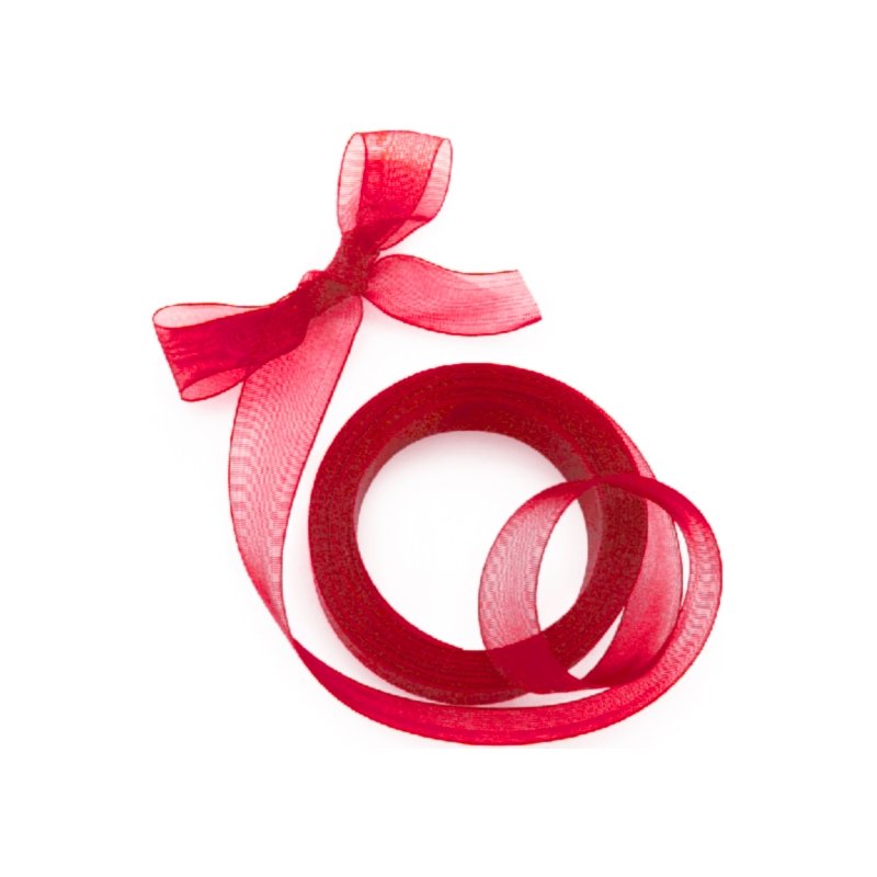 Cinta de organza roja 15 mm, ideal para lazos y decoraciones elegantes. Amplia variedad de colores a tu disposición. - Cómo hace