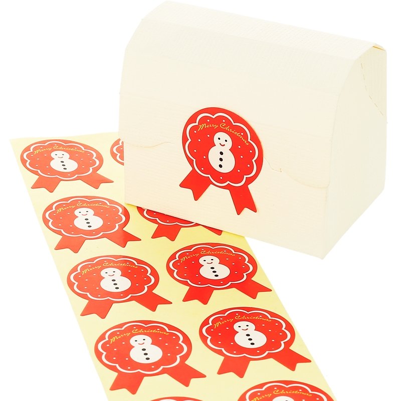 En Gran Velada puedes comprar pegatinas para packaging, como este modelo muñeco de nieve. Amplio catálogo. Servicio de personali