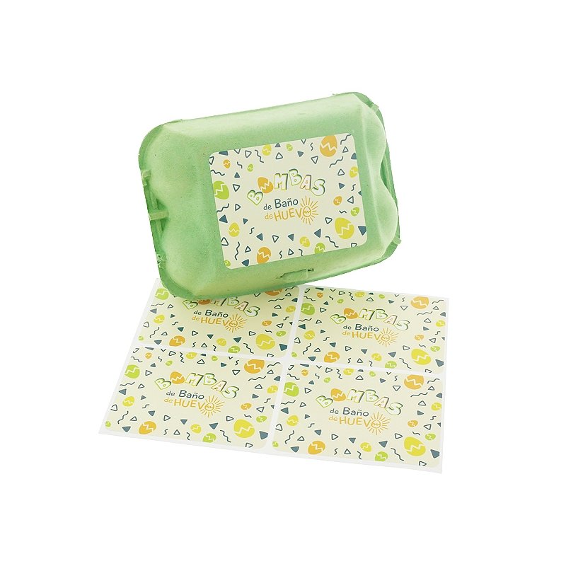 En Gran Velada puedes comprar pegatinas para el packaging de tus bombas de baño en forma de huevo. Ideales para hueveras. Amplio