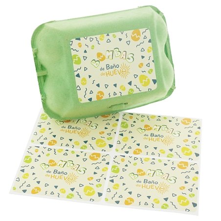 En Gran Velada puedes comprar pegatinas para el packaging de tus bombas de baño en forma de huevo. Ideales para hueveras. Amplio