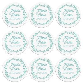 Adesivos personalizados redondas coroa floral