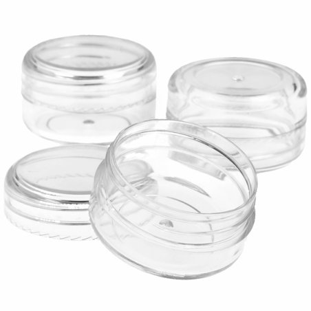 En Gran Velada puedes comprar envases para cosmetica al por mayor, como este modelo de tarros transparentes de 20 ml. Amplio cat