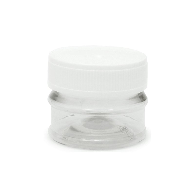En Gran Velada puedes comprar envases para cosmética, como este tarro de 30 ml de plástico con tapón a rosca. Venta al por mayor