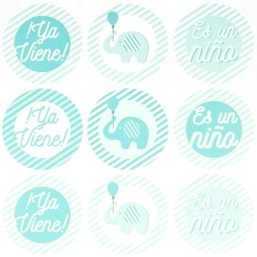 Adesivos baby shower e um menino
