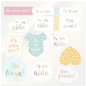 Mix adesivos baby shower menino