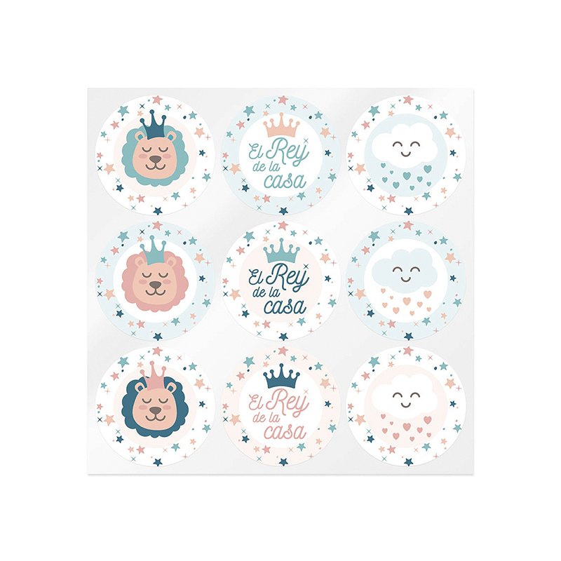 Pegatinas infantiles "El rey de la casa" en Gran Velada. Amplio catálogo y servicio de personalización. ¡Compra ahora con envíos