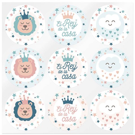 Pegatinas infantiles "El rey de la casa" en Gran Velada. Amplio catálogo y servicio de personalización. ¡Compra ahora con envíos