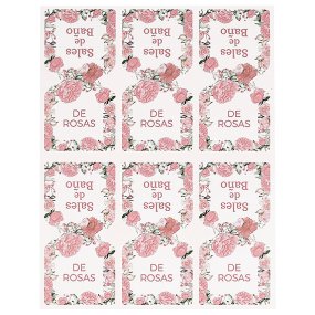 Adesivos sacos sais de banhos de rosas