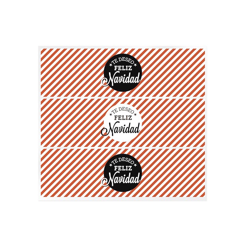 En Gran Velada puedes comprar pegatinas Feliz Navidad para el packaging de tus regalos. Este modelo es rojo. Amplio catálogo. En