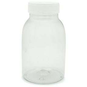 Bote 250 ml de plastico tapa blanca