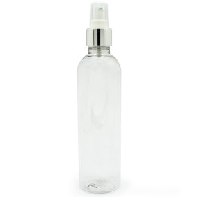 Frasco alto pet 250ml pulverizador prateado
