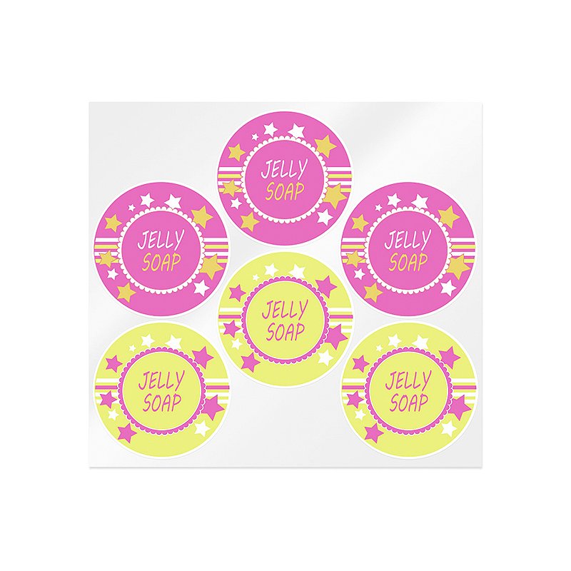 En Gran Velada puedes comprar pegatinas para tus jabones DIY, como estas de Jelly soap. Amplio catálogo de pegatinas. Resistente