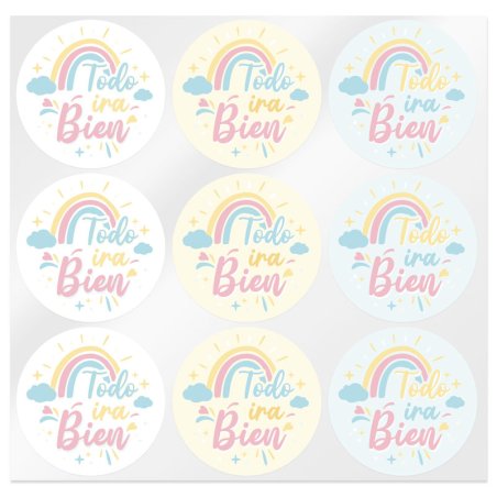 En Gran Velada puedes comprar pegatinas, como este modelo "Todo irá bien". Diseños propios y buen precio. Servicio de personaliz