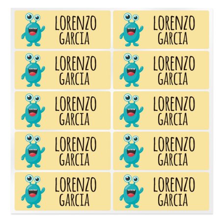 En Gran Velada puedes comprar pegatinas infantiles, como este modelo con un alien para personalizar con nombre o una palabra. En