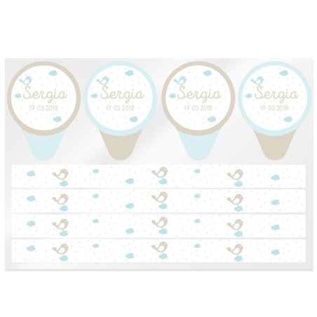 Pegatinas personalizadas para velas en vaso, ideales para hacer detalles de bautizo, baby shower y otras celebraciones. Disponib
