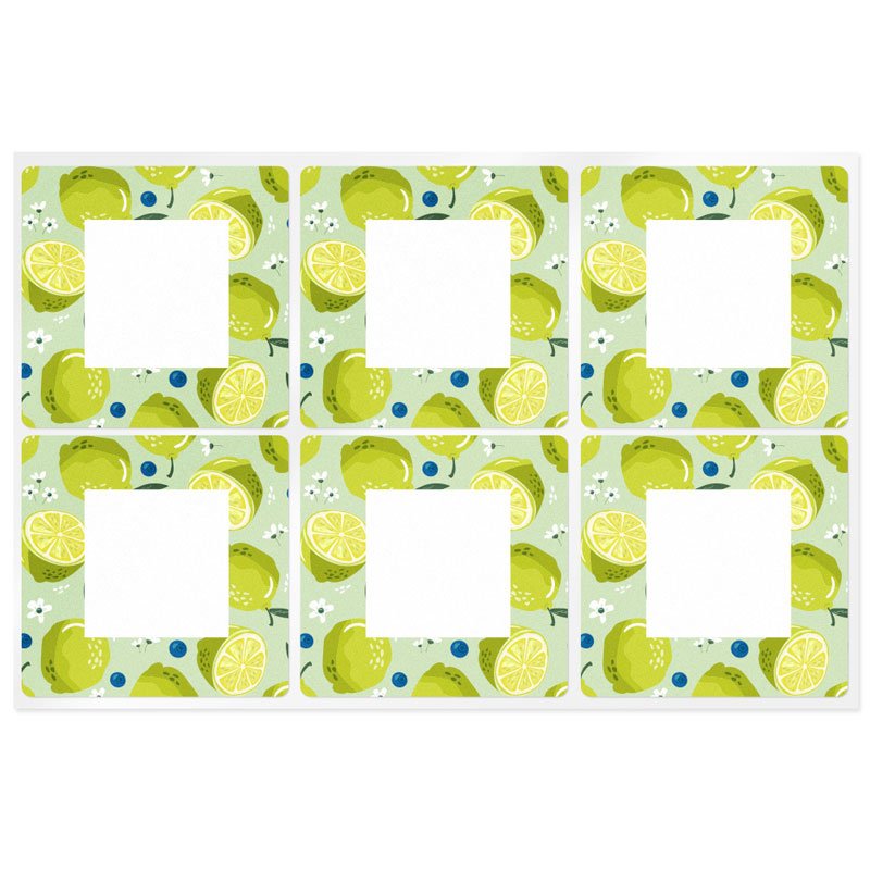 En Gran Velada puedes comprar pegatinas para packaging, como este modelo "citrus" con limones. Diseños exclusivos. Envíos rápido
