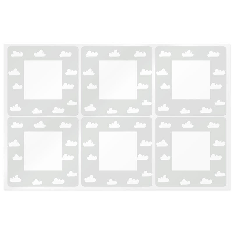 En Gran Velada puedes comprar pegatinas para packaging, como este modelo con nubes blancas. Diseños exclusivos. Envíos rápidos. 