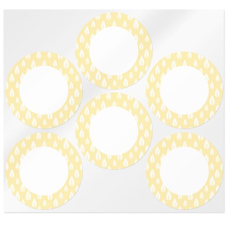 En Gran Velada puedes comprar pegatinas para packaging, como este modelo en naranja decorado con hojas. Diseños exclusivos. Enví