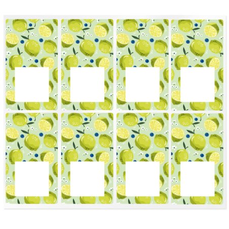En Gran Velada puedes comprar pegatinas para packaging, como este modelo citrus decorado con limones. Diseños exclusivos. Envíos