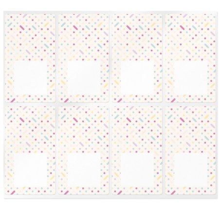 En Gran Velada puedes comprar pegatinas para packaging, como este modelo party, decorado con muchos colores. Diseños exclusivos.