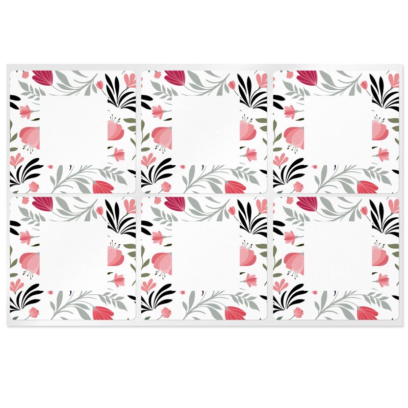 En Gran Velada puedes comprar pegatinas para packaging, como este modelo spring en formato cuadrado. Diseños exclusivos. Envíos 