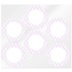 Autocolantes redondos lilas com folhas