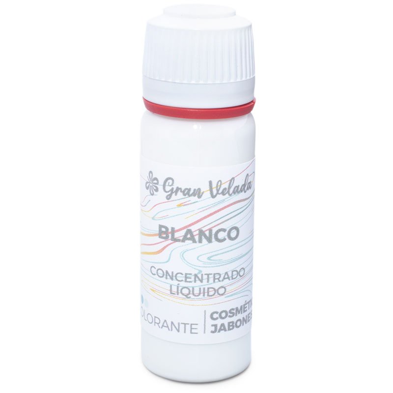 En Gran Velada puedes comprar colorantes líquidos súper concentrados, como este blanco. Sirven para hacer cremas y jabones. Enví