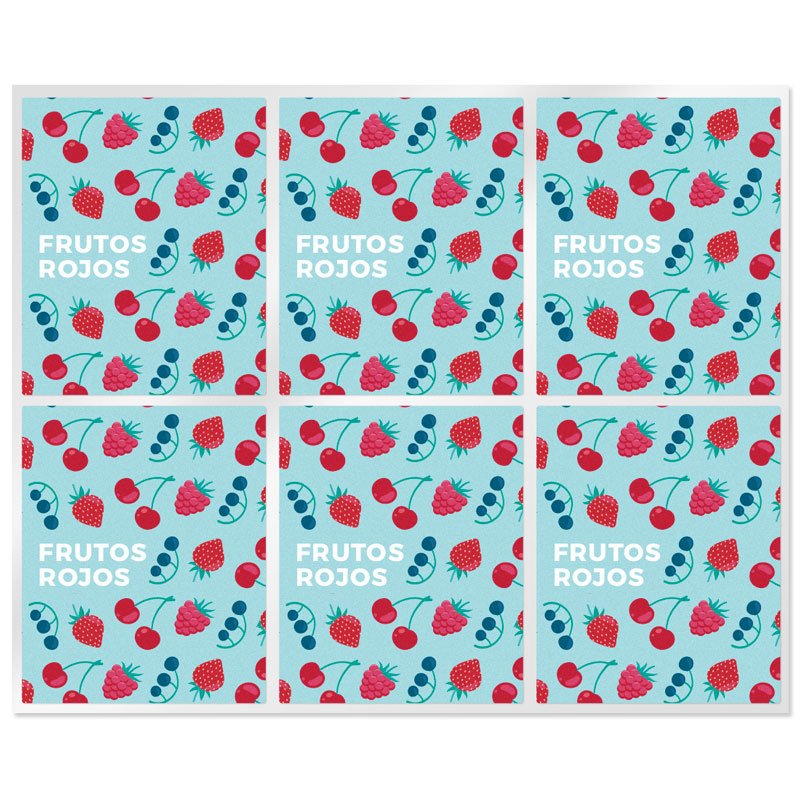 En Gran Velada puedes comprar pegatinas para el packaging de tus labiales, como estas de frutos rojos. Amplio catálogo. Diseños 