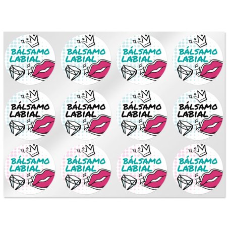 En Gran Velada puedes comprar pegatinas, como estas para balsamo labial juvenil. Servicio de personalizacion. Diseños exclusivos