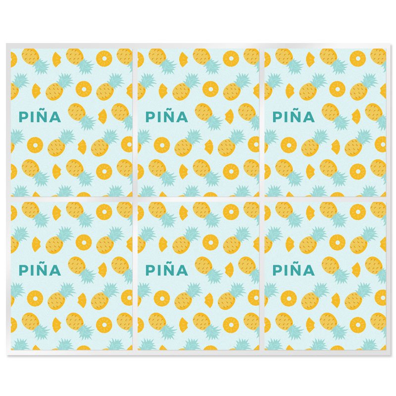 En Gran Velada puedes comprar pegatinas para el packaging de tus labiales, como estas de piña. Amplio catálogo. Diseños exclusiv