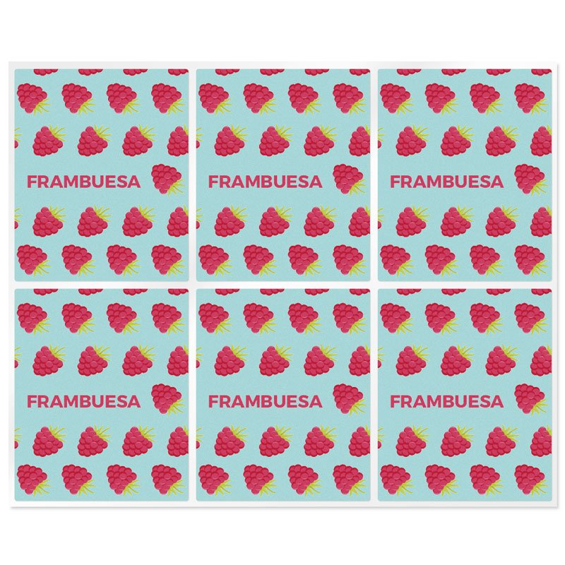 En Gran Velada puedes comprar pegatinas para el packaging de tus labiales, como estas de frambuesa. Amplio catálogo. Diseños exc