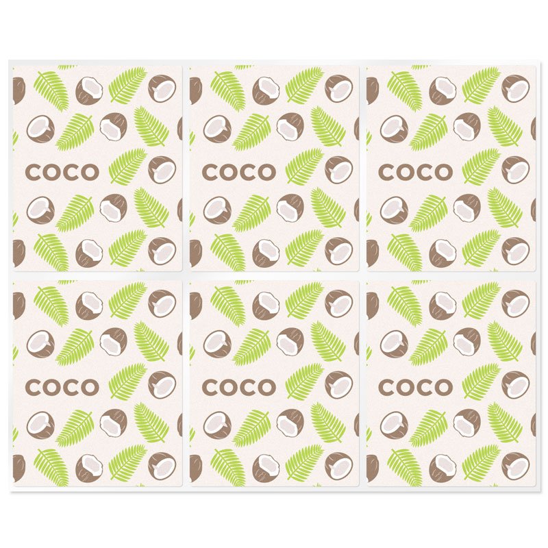 En Gran Velada puedes comprar pegatinas para el packaging de tus labiales, como estas de coco. Amplio catálogo. Diseños exclusiv