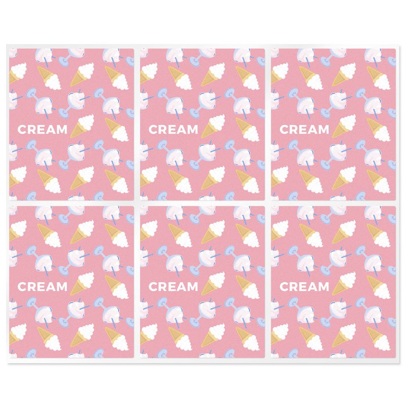 En Gran Velada puedes comprar pegatinas para el packaging de tus labiales, como estas de crema. Amplio catálogo. Diseños exclusi