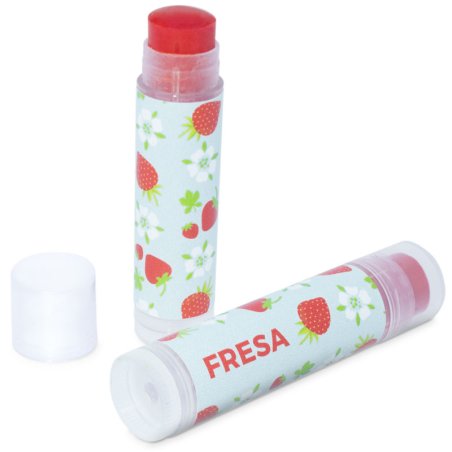 En Gran Velada puedes comprar pegatinas para el packaging de tus labiales, como estas de fresa. Amplio catálogo. Diseños exclusi