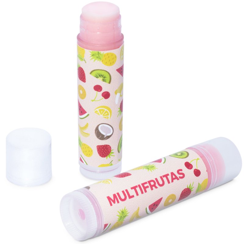 En Gran Velada puedes comprar pegatinas para el packaging de tus labiales, como estas de multifrutas. Amplio catálogo. Diseños e