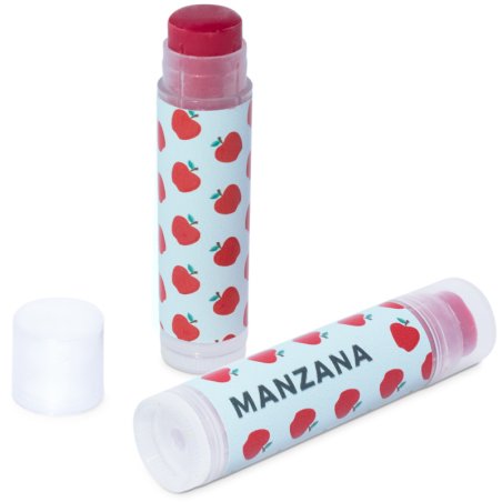En Gran Velada puedes comprar pegatinas para el packaging de tus labiales, como estas de manzana. Amplio catálogo. Diseños exclu