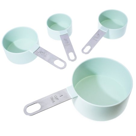 Set medidor de 4 cazos de 59 ml a 236 ml en plástico y acero inoxidable. Utensilios de calidad. ¡Compra con envíos rápidos y mid