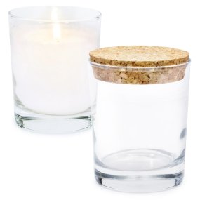 Copo reto 150 ml para velas com tampa de cortiça