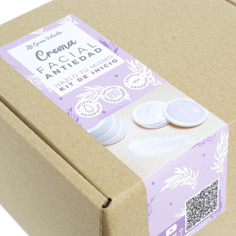 Hacer tu propia crema facial antiedad en casa te resultara muy sencillo con este kit de Gran Velada. Incluye los materiales y la