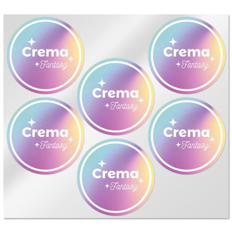 En Gran Velada puedes comprar pegatinas para el packaging de tus cremas, como este modelo fantasy. Diseños exclusivos. Venta onl
