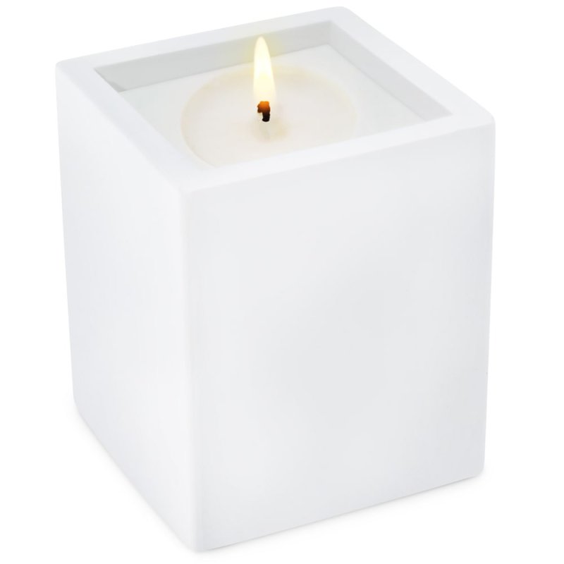 En Gran Velada puedes comprar moldes de silicona para hacer portavelas, como este en forma de cubo. Resistente y fácil de usar. 