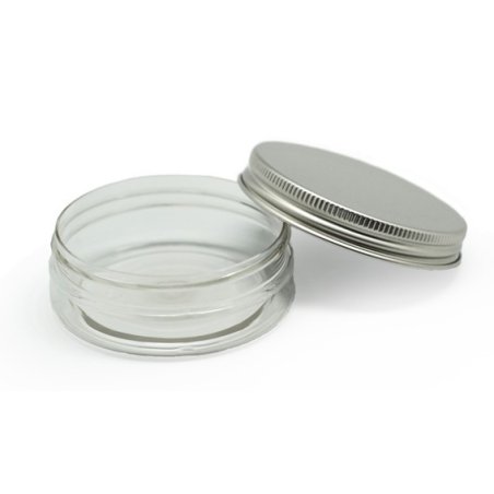 Entra en nuestra tienda y compra el tarro transparente 50 ml tapa de aluminio y lleva siempre contigo tus cosméticos. A un clic 